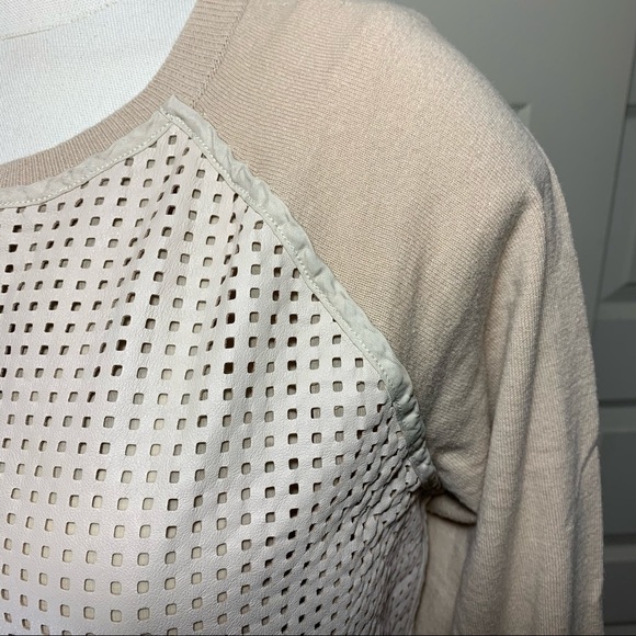 Judith & Charles Sweater Leather Cashmere Blend Sz L (real Sz S/M) Quiet Luxury - Picture 4 of 10